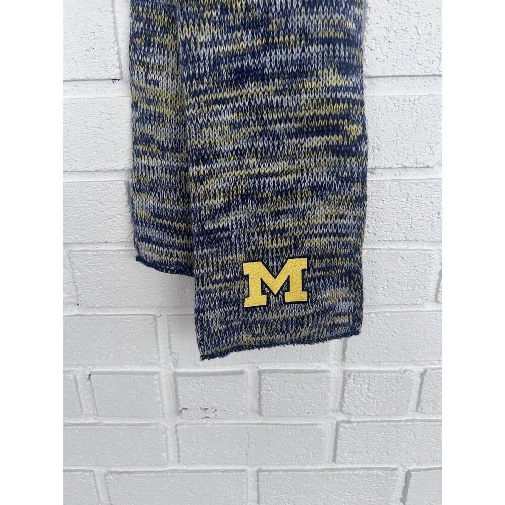 University Of Michigan Scarf Blue And Yellow Knit 68”